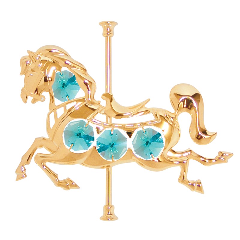 Crystal Element Studded Bouncing Rooster FIGURINE 24K Gold Plated #CRT15 