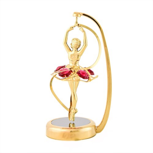 sensatie Moet Klimatologische bergen 24k Gold Plated Revolving Ballerina on Stand w/Red Swarovski Crystal  (Mixed/Red) | Mascot International Inc.