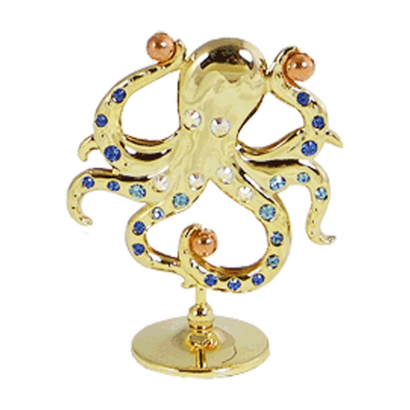 crítico Floración Implacable 24k Gold Plated Octopus on Stand w/Swarovski Element Crystal