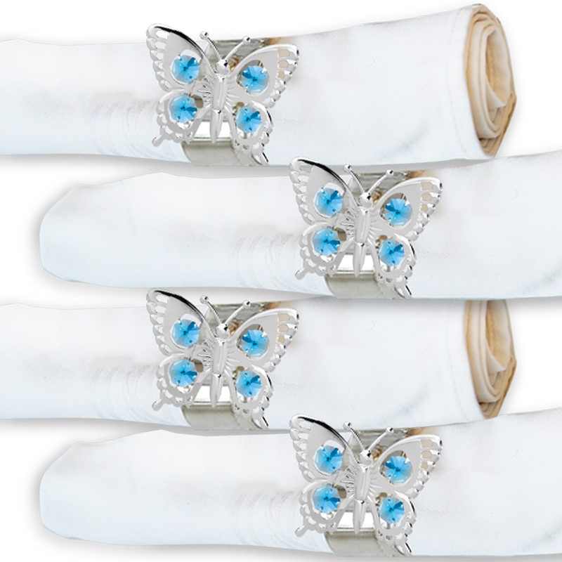 Aardewerk bezoeker vloek Chrome Plated Butterfly Napkin Ring with w/ Swarovski Crystal| Mascot USA