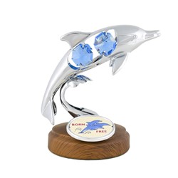 Dolphin Playing Ball Crystal Figurine - Crystocraft